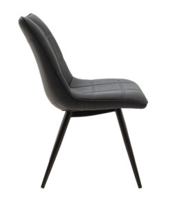Καρέκλα Nely pakoworld ανθρακί pu-μαύρο πόδι – 058-000017
