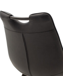 Καρέκλα Nely pakoworld ανθρακί pu-μαύρο πόδι – 058-000017