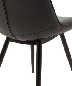 Καρέκλα Nely pakoworld ανθρακί pu-μαύρο πόδι – 058-000017