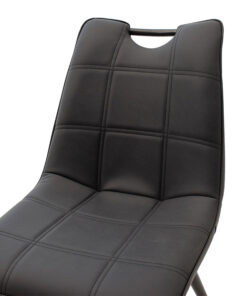 Καρέκλα Nely pakoworld ανθρακί pu-μαύρο πόδι – 058-000017