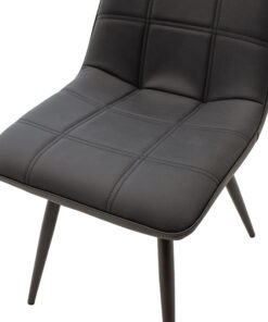 Καρέκλα Nely pakoworld ανθρακί pu-μαύρο πόδι – 058-000017