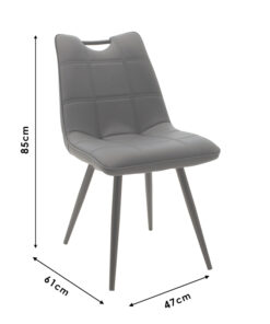 Καρέκλα Nely pakoworld ανθρακί pu-μαύρο πόδι – 058-000017