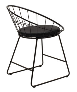 Καρέκλα Seth pakoworld μέταλλο μαύρο-μαξιλάρι PVC μαύρο – 058-000020