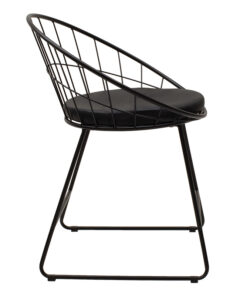 Καρέκλα Seth pakoworld μέταλλο μαύρο-μαξιλάρι PVC μαύρο – 058-000020