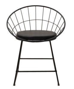 Καρέκλα Seth pakoworld μέταλλο μαύρο-μαξιλάρι PVC μαύρο – 058-000020