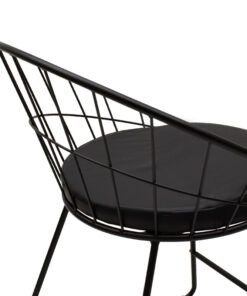 Καρέκλα Seth pakoworld μέταλλο μαύρο-μαξιλάρι PVC μαύρο – 058-000020