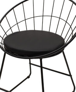 Καρέκλα Seth pakoworld μέταλλο μαύρο-μαξιλάρι PVC μαύρο – 058-000020