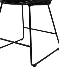 Καρέκλα Seth pakoworld μέταλλο μαύρο-μαξιλάρι PVC μαύρο – 058-000020