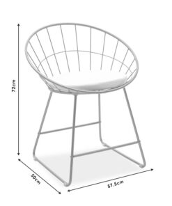Καρέκλα Seth pakoworld μέταλλο μαύρο-μαξιλάρι PVC μαύρο – 058-000020