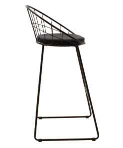 Σκαμπό μπαρ Seth pakoworld μέταλλο μαύρο-μαξιλάρι PVC μαύρο – 058-000022