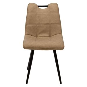 Καρέκλα Nely pakoworld PU μπεζ antique-μαύρο πόδι – 058-000048