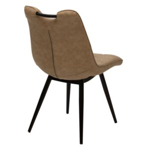 Καρέκλα Nely pakoworld PU μπεζ antique-μαύρο πόδι – 058-000048