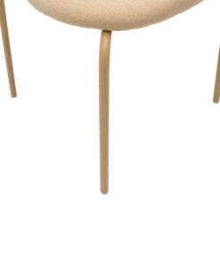 Καρέκλα James pakoworld pe rattan ύφασμα μπεζ-μέταλλο φυσικό – 058-000054