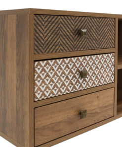 Έπιπλο τηλεόρασης Boho pakoworld καρυδί με μεταλλικά πόδια 120x39x64εκ – 066-000002