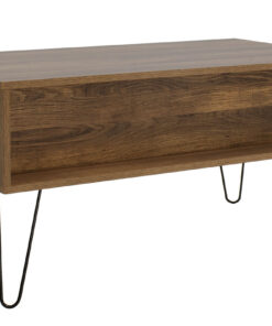 Τραπέζι σαλονιού Boho pakoworld καρυδί με μεταλλικά πόδια 100x50x46εκ – 066-000005