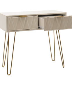 Κονσόλα Isla pakoworld χρώμα λευκό painting-χρυσό 80x39x74εκ – 066-000008