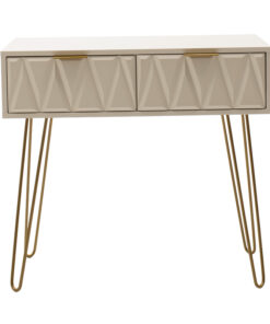 Κονσόλα Isla pakoworld χρώμα λευκό painting-χρυσό 80x39x74εκ – 066-000008