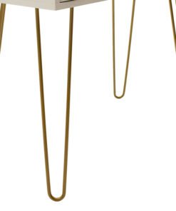 Κονσόλα Isla pakoworld χρώμα λευκό painting-χρυσό 80x39x74εκ – 066-000008