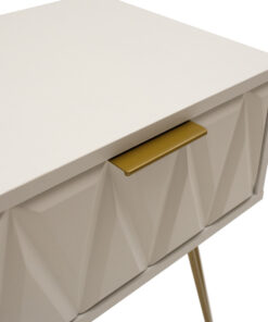 Κομοδίνο Isla pakoworld χρώμα λευκό painting-χρυσό 42x35x55εκ – 066-000009