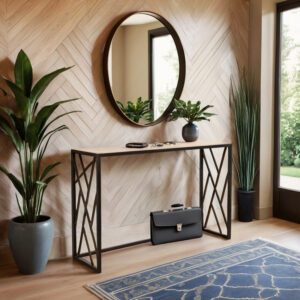 Κονσόλα Ivy pakoworld χρώμα καρυδί-μαύρο 120x35x75εκ – 066-000015
