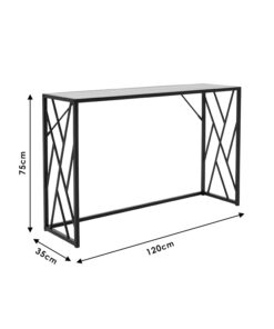 Κονσόλα Ivy pakoworld χρώμα καρυδί-μαύρο 120x35x75εκ – 066-000015