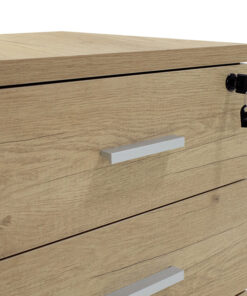 Συρταριέρα τροχήλατη Lotus pakoworld 3ων συρταριών φυσικό-ανθρακί χρώμα 40x47x55εκ – 069-000018