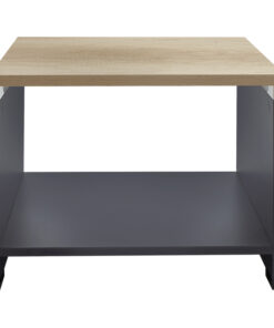 Τραπέζι γραφείου επισκέπτη Lotus pakoworld χρώμα φυσικό – ανθρακί 60x60x45εκ – 069-000021