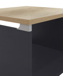 Τραπέζι γραφείου επισκέπτη Lotus pakoworld χρώμα φυσικό – ανθρακί 60x60x45εκ – 069-000021