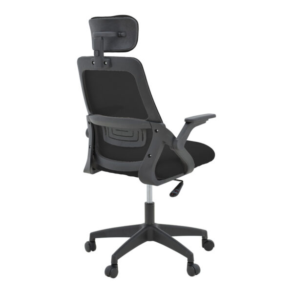 Καρέκλα γραφείου Peja pakoworld mesh ύφασμα μαύρο 58x60x107-117εκ – 069-000088