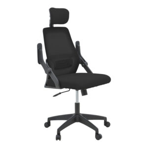 Καρέκλα γραφείου Peja pakoworld mesh ύφασμα μαύρο 58x60x107-117εκ – 069-000088