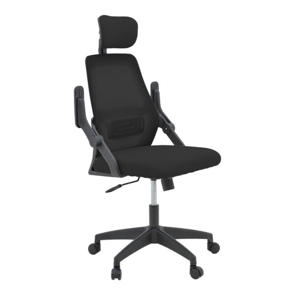 Καρέκλα γραφείου Peja pakoworld mesh ύφασμα μαύρο 58x60x107-117εκ – 069-000088