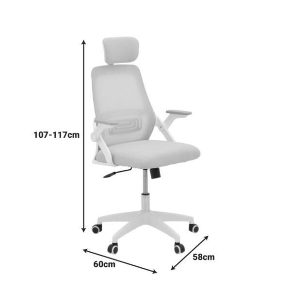 Καρέκλα γραφείου Peja pakoworld mesh ύφασμα μαύρο 58x60x107-117εκ – 069-000088