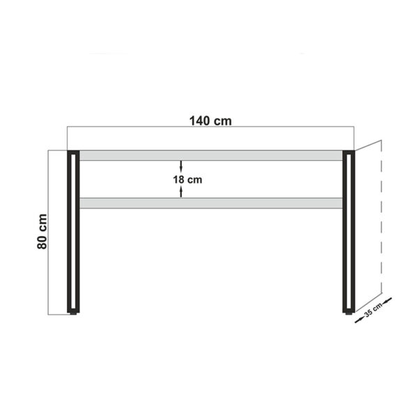 Κονσόλα PWF-0241 pakoworld χρώμα πεύκου-μαύρο 140x35x80εκ – 071-000587