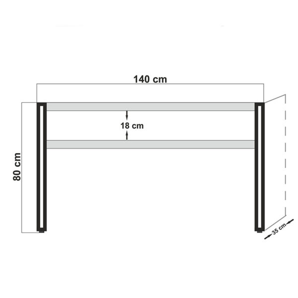 Κονσόλα PWF-0241 pakoworld χρώμα πεύκου-μαύρο 140x35x80εκ – 071-000587