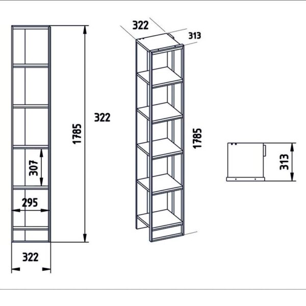 Βιβλιοθήκη Marble pakoworld χρώμα λευκό μαρμάρου-χρυσό 32×31,5×178,5εκ – 071-000857