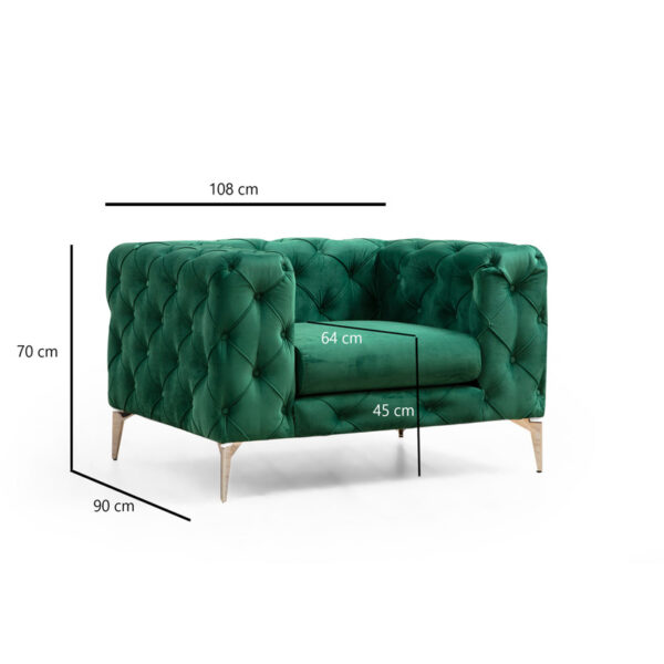 Πολυθρόνα PWF-0579 pakoworld ύφασμα πράσινο 108x90x70εκ – 071-001289