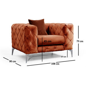 Πολυθρόνα PWF-0579 pakoworld ύφασμα κεραμιδί 108x90x70εκ – 071-001291