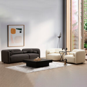 Πολυθρόνα Tranquil pakoworld ύφασμα μπουκλέ κρεμ 90x90x74εκ – 071-001303