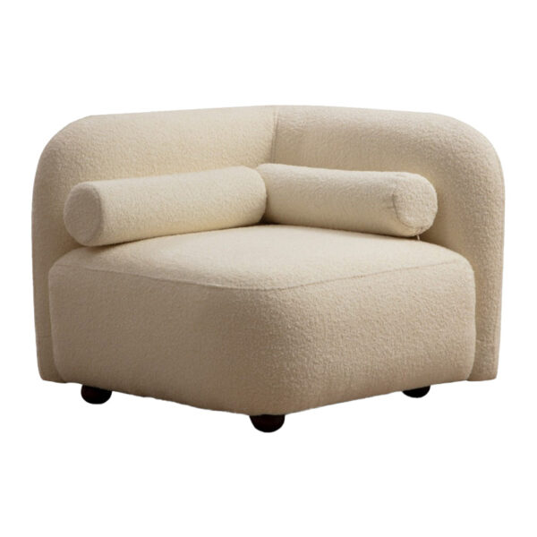 Armchair Tranquil pakoworld fabric boucle cream 90x90x74cm 071-001303