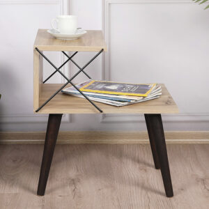 Βοηθητικό τραπέζι-κομοδίνο Gather pakoworld sonoma-καρυδί 50x40x55εκ – 071-001532
