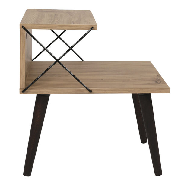 Βοηθητικό τραπέζι-κομοδίνο Gather pakoworld sonoma-καρυδί 50x40x55εκ – 071-001532
