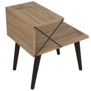 Βοηθητικό τραπέζι-κομοδίνο Gather pakoworld sonoma-καρυδί 50x40x55εκ – 071-001532