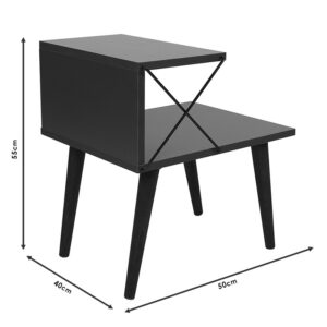 Βοηθητικό τραπέζι-κομοδίνο Gather pakoworld sonoma-καρυδί 50x40x55εκ – 071-001532