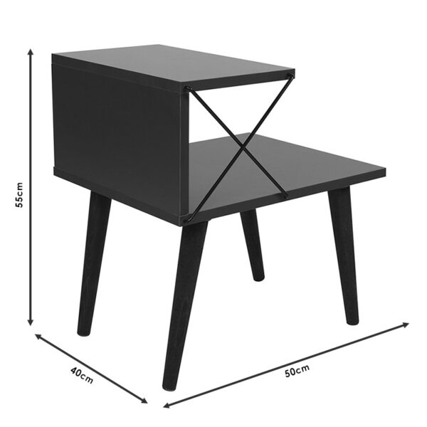 Βοηθητικό τραπέζι-κομοδίνο Gather pakoworld sonoma-καρυδί 50x40x55εκ – 071-001532