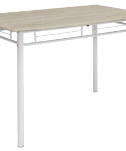 Τραπεζαρία Roza pakoworld σετ 5τμχ χρώμα sonoma – πόδια λευκό gloss 120x70x75εκ – 072-000001