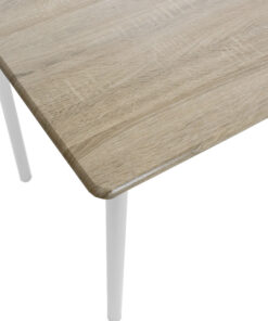 Τραπεζαρία Roza pakoworld σετ 5τμχ χρώμα sonoma – πόδια λευκό gloss 120x70x75εκ – 072-000001