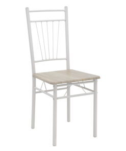 Τραπεζαρία Roza pakoworld σετ 5τμχ χρώμα sonoma – πόδια λευκό gloss 120x70x75εκ – 072-000001