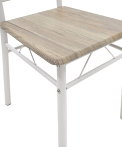 Τραπεζαρία Roza pakoworld σετ 5τμχ χρώμα sonoma – πόδια λευκό gloss 120x70x75εκ – 072-000001