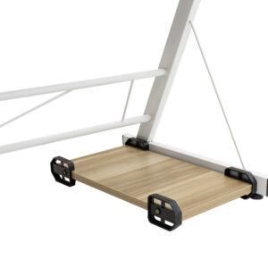 Γραφείο γωνιακό αναστρέψιμο Levi pakoworld-MDF χρώμα oak-λευκό 158x120x73εκ – 072-000022