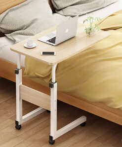 Βοηθητικό τραπέζι Talf pakoworld τροχήλατο φυσικό-λευκό 60x40x62-88εκ – 072-000047